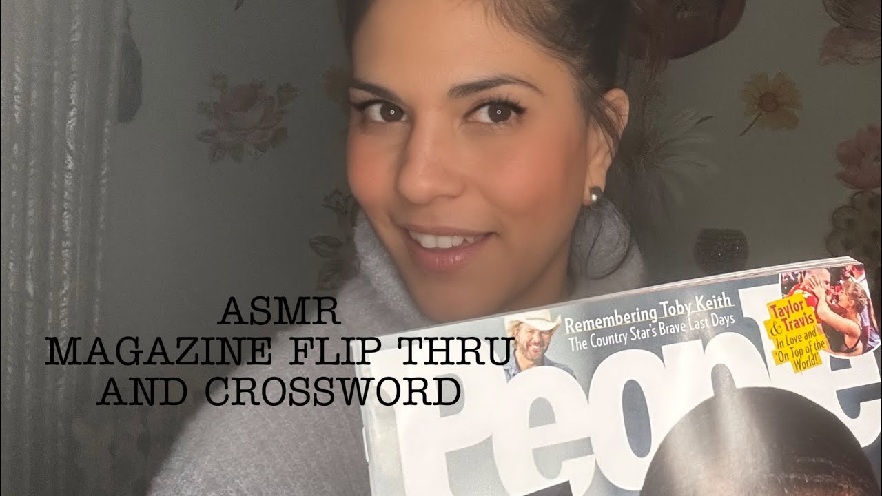 ASMR: People Magazine flip thru & Crossword Puzzle🧩 (whisper)