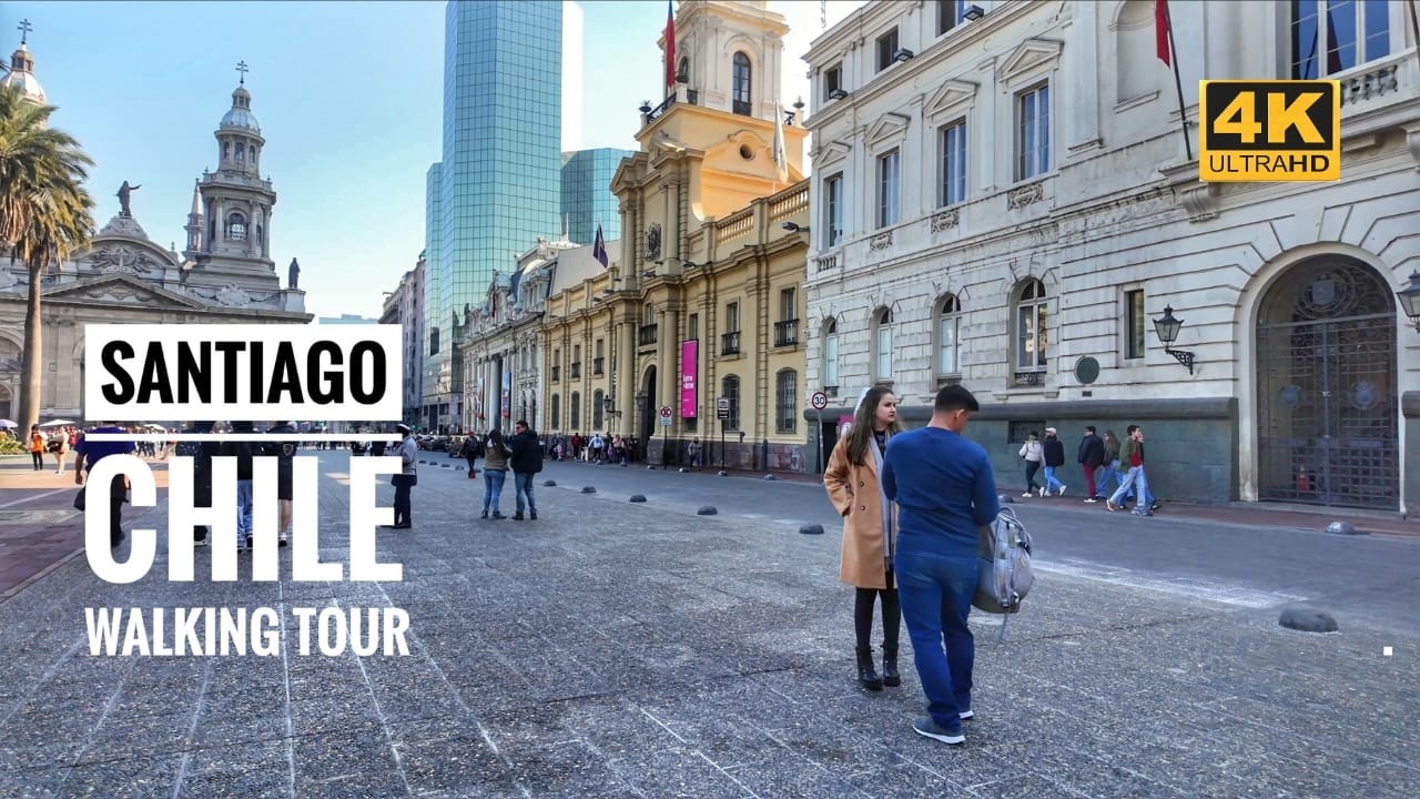 Centro de Santiago Chile Walking Tour | 4KWalk