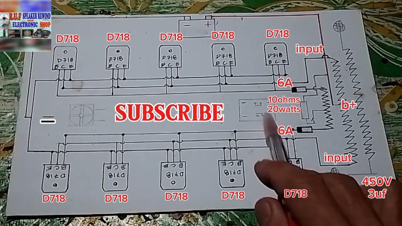 D718 transistor type diagram w/relay & fan tutorial...