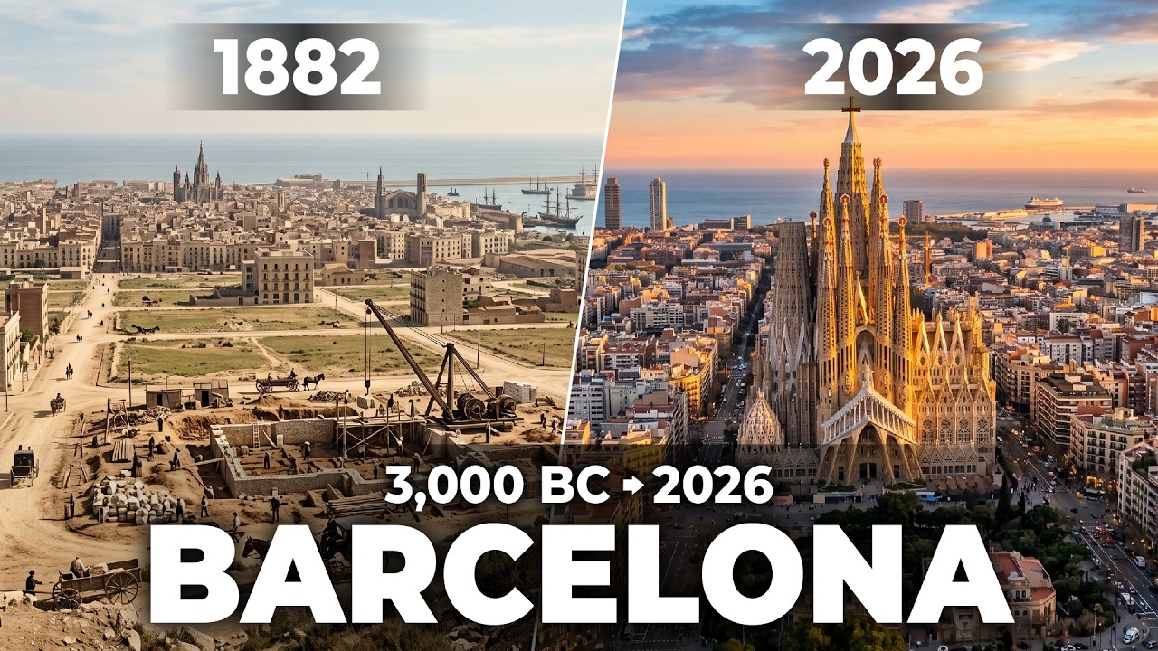 Evolution of Barcelona: 3,000 BC - 2026 (Fixed-Camera AI Timelapse)