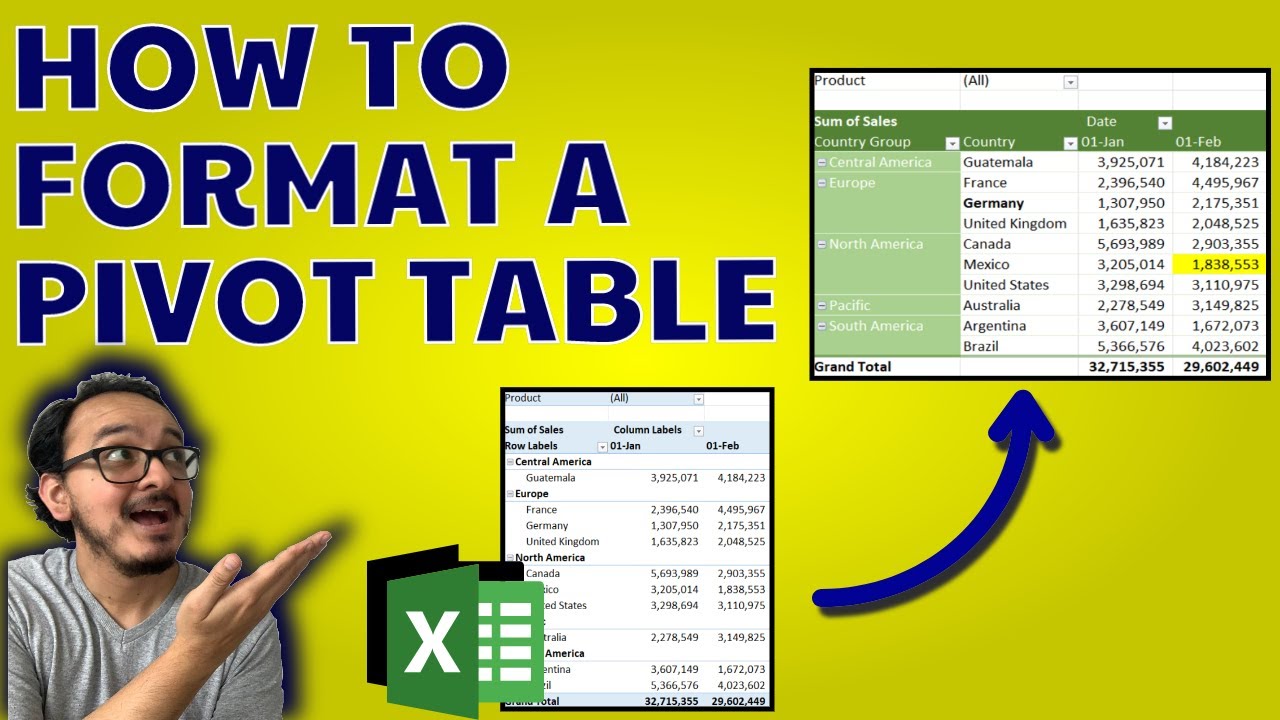 🎨 📋 How to format a pivot table in Excel