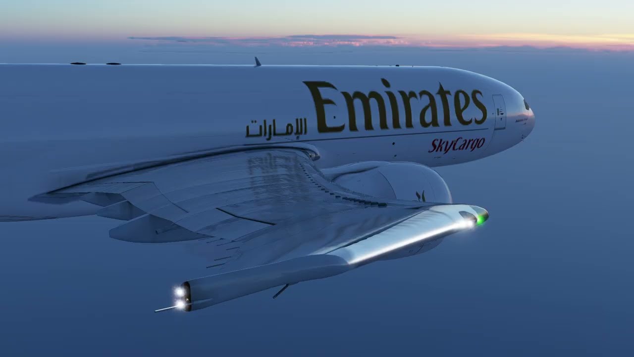 X-Plane 12 777-f Landing OMDB