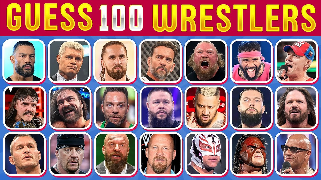Сможете ли вы угадать 100 лучших суперзвёзд WWE по их фотографиям? 👀🤔✅