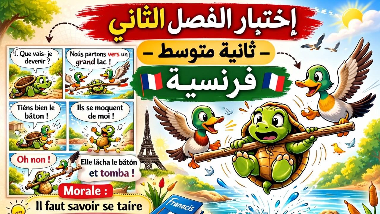 نموذج امتحان الفصل الثاني ثانية متوسط _la bande dessinée بطريقة مبسطة