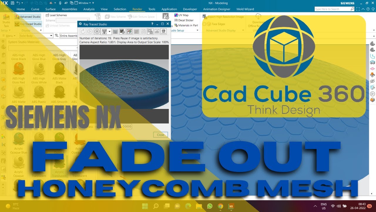 FADE OUT HONEYCOMB PATTERN | COMPLEX DESIGN | ADVANCE | SIEMENS NX | LATEST | ENGLISH