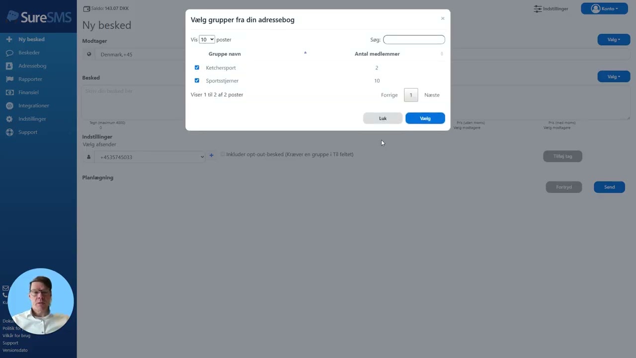 Libro de direcciones - revisión de la lista