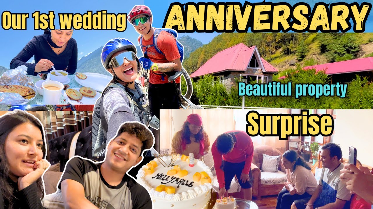 Our 1st Wedding Anniversary|| Surprise || Beautiful place || Cycling || Himachal || AanchalandHelly