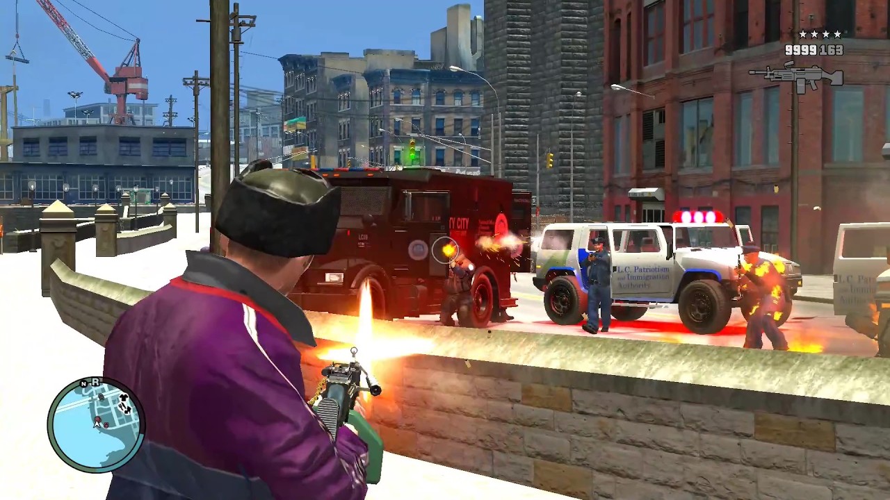 GTA 4 - SHOOTOUT AT NEAR NIKO SAFEHOUSE & FIGHT WITH SWAT & POLICE + FOUR STARS