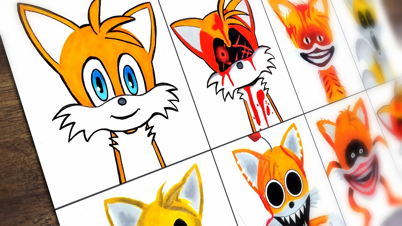 Drawing New Sprunki OC : Shin Tails Phase 1 to Phase 6 | Incredibox Sprunki