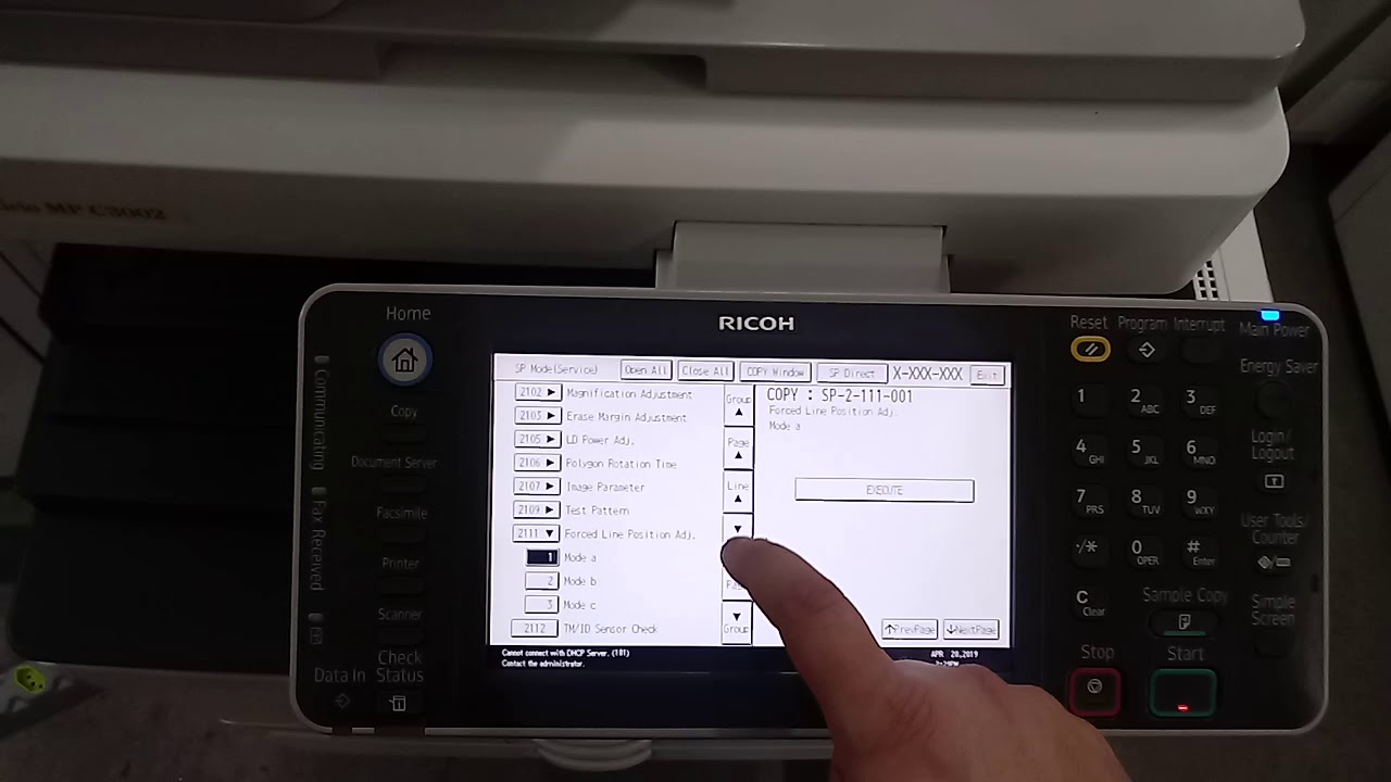 Ajuste de linhas nas Ricoh color mpcs