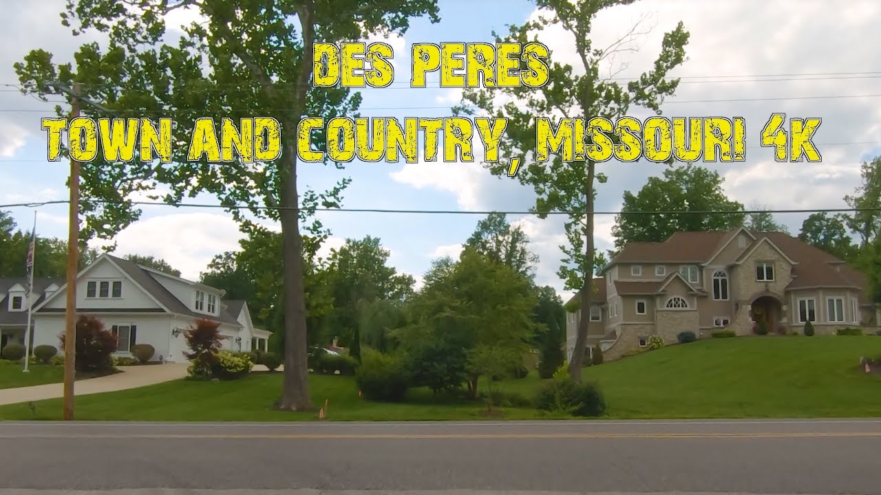 Rich West County Suburbia: Des Peres & Town And Country, Missouri 4K.