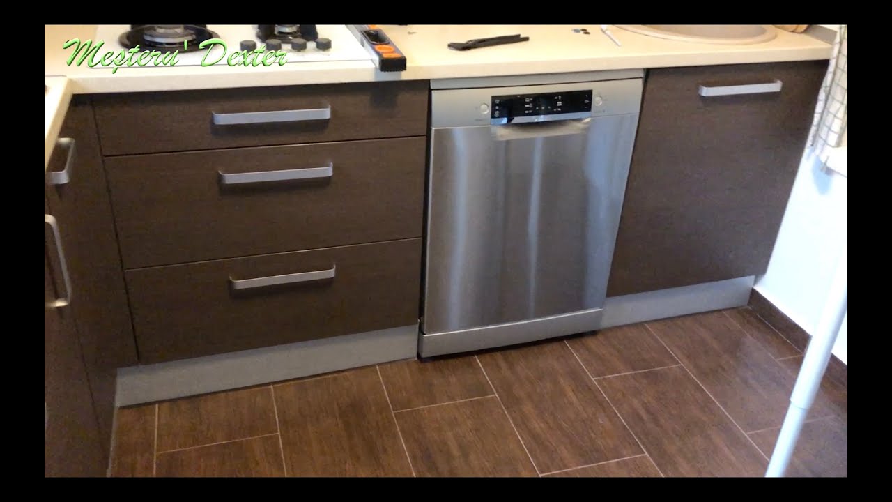 Despachetare, instalare si punere in functiune Masina spalat vase independenta (Bosch Serie 4)