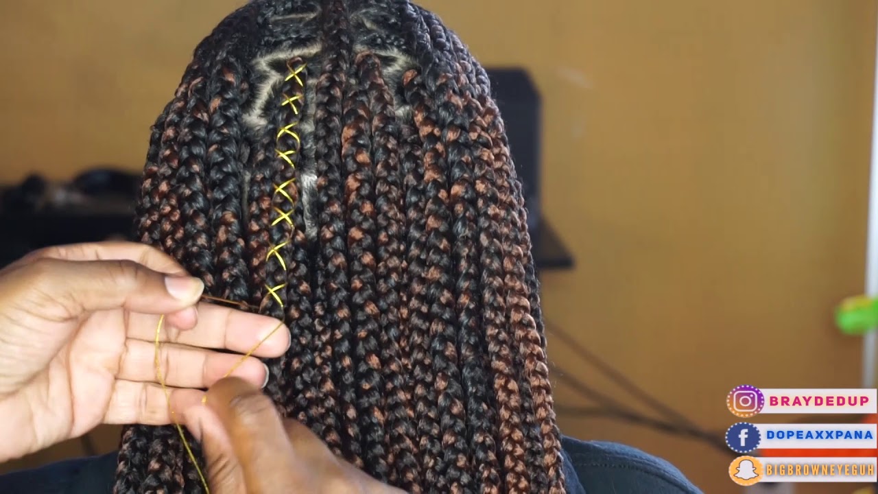 My boyfriend Explains How to Tie String on Box Braids
