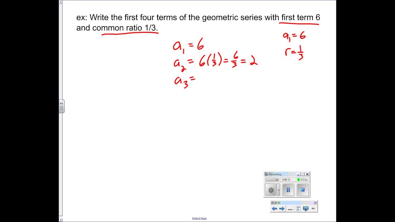 Mr. Joy AFM - Unit 8 Day 5 - Geometric Sequences and Series