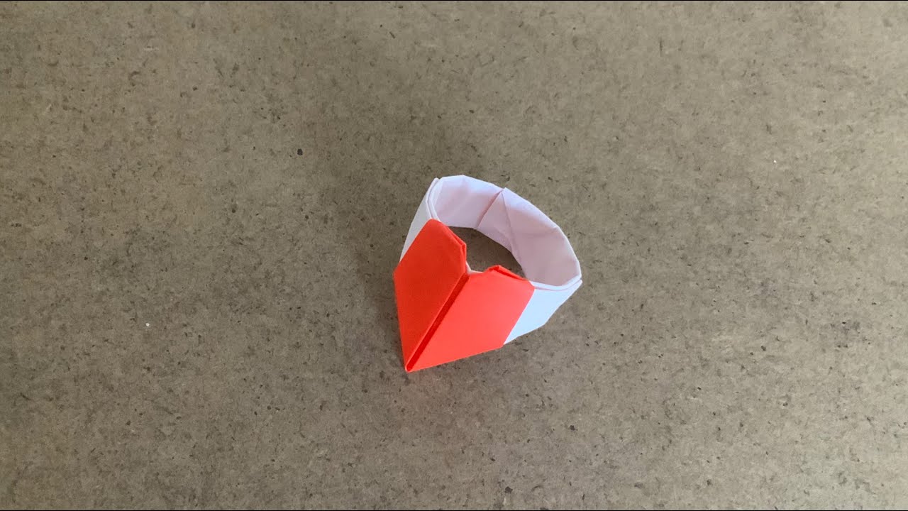 Origami Heart Ring 怎麼折心型戒指 How to make a paper heart ring
