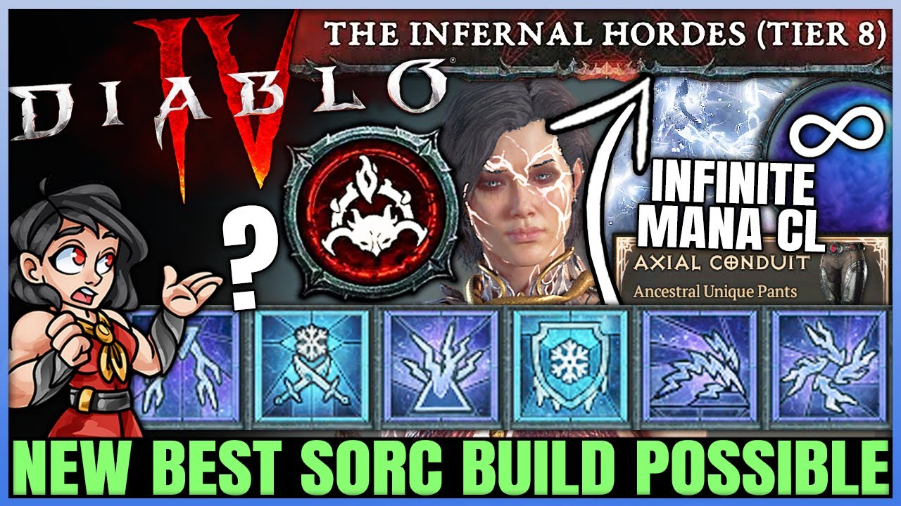 Diablo 4 - New Best TRILLION DPS INFINITE Mana Sorcerer Chain Lightning Build - OP S5 Combo - Guide!