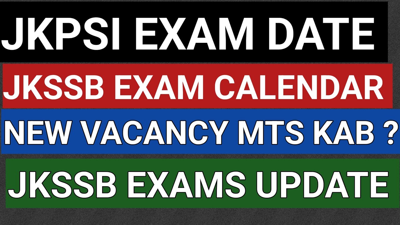 Jkpsi exam date 2025 | jkssb new recuritment 2025 | jkssb exam calendar 2025 
