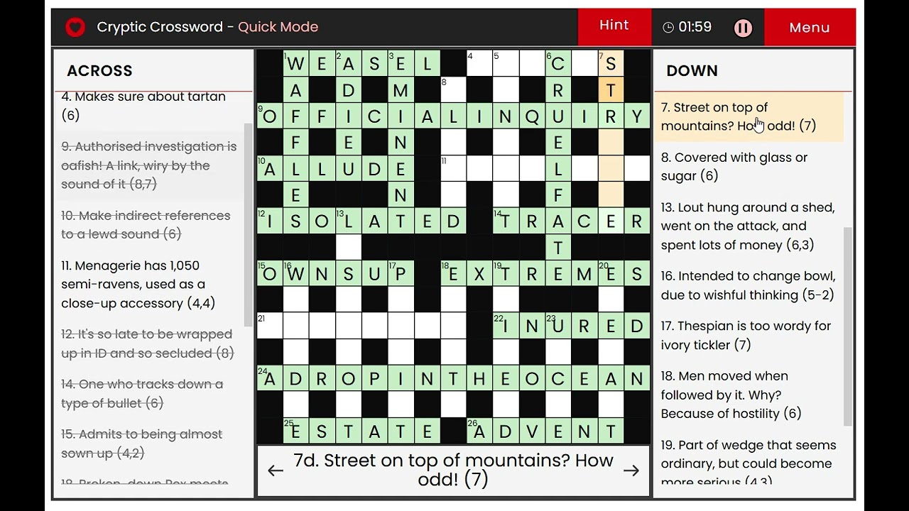 Lovatts Daily Cryptic Crossword (Beta Version) - 12 October, 2025
