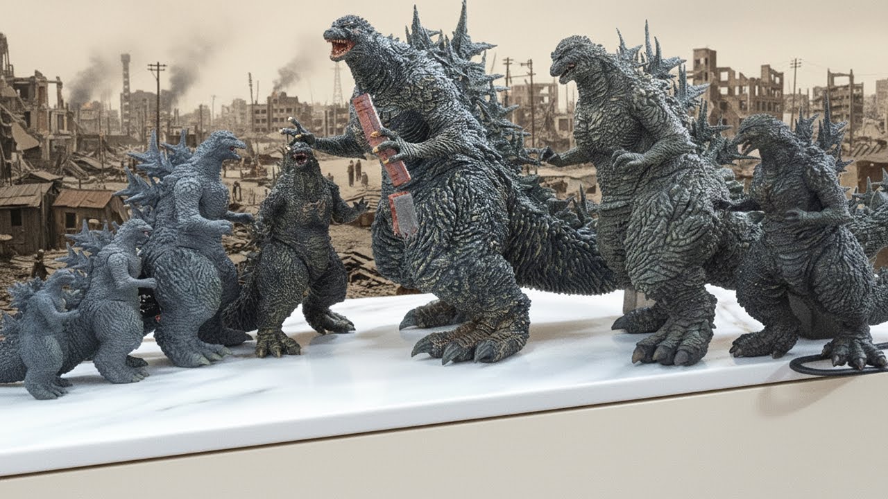 Обзор и сравнение фигурки Godzilla Min. One Ginza Attack Train Biter | EZHOBI, X-Plus, Bandai