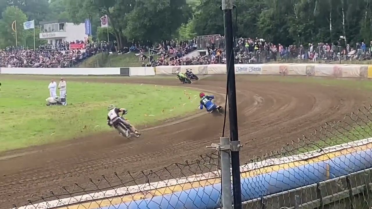 Grasbahn EM Bielefeld 2024 Heat 5 Kruit, Spiller, Hummel, Powell, Stichauer, Tebbe. Grasbaan