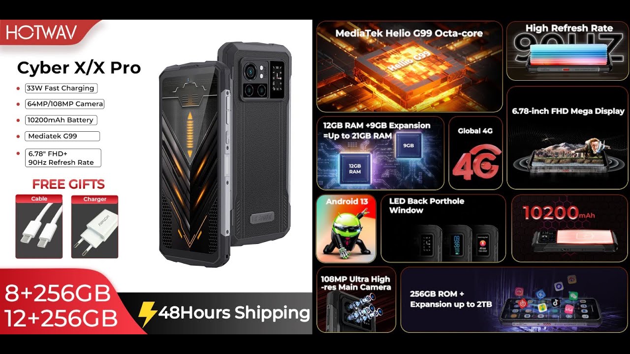 HotWav Cyber X Pro - 2 экрана, G99, 12\256ГБ, куча камер, броня, 10Ампер... и до 200$