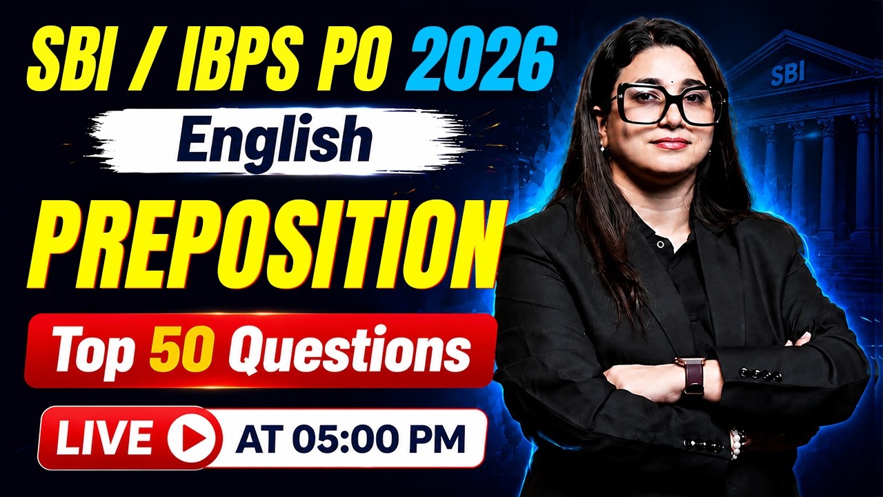 IBPS / SBI PO 2026 | Prepositions in English Grammar | Top 50 Questions | English by Rubaika Ma'am