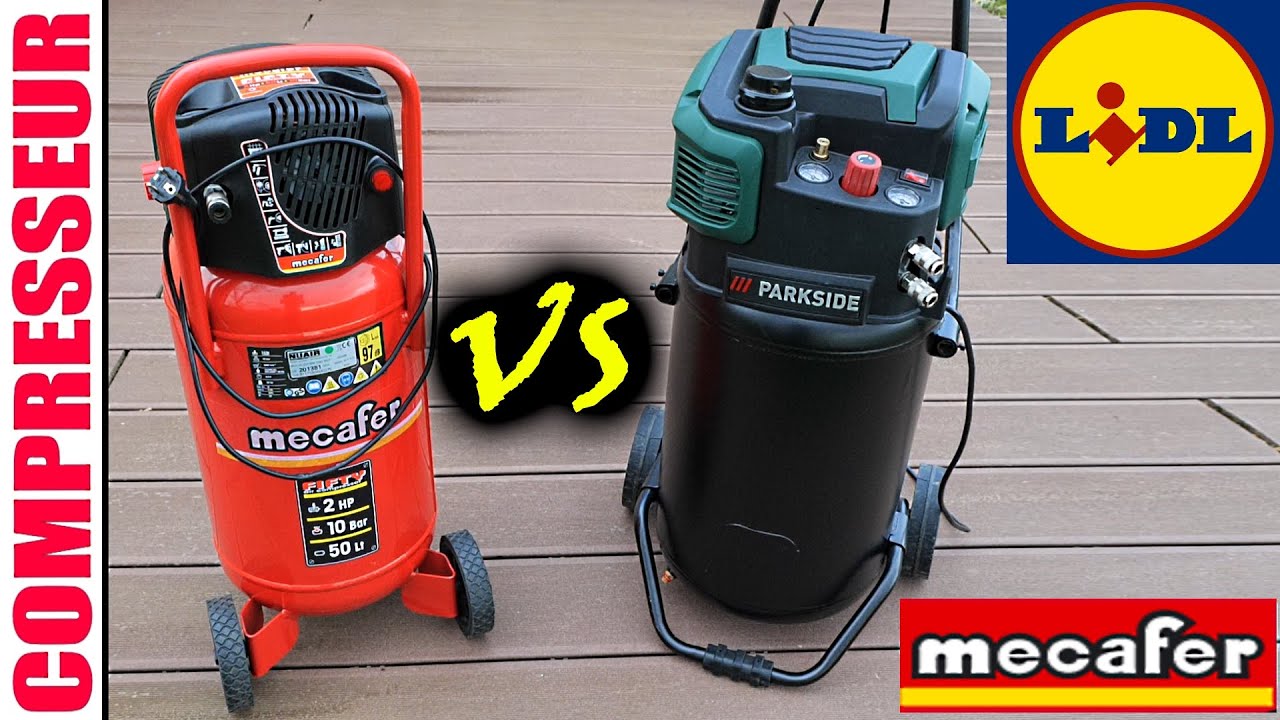 вертикальный компрессор LIDL PARKSIDE PVKO 50 A1 VERSUS MECAFER  FIFTY 425090 50 L    