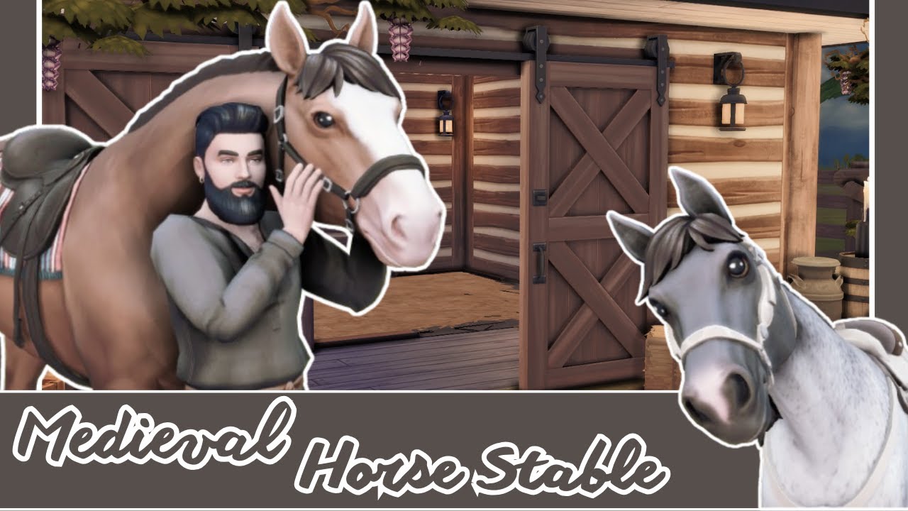 Sims 4 ° Medieval Horse Stable ° Speed Build ° Horse Ranch ° Castle Estate Kit ° with CC