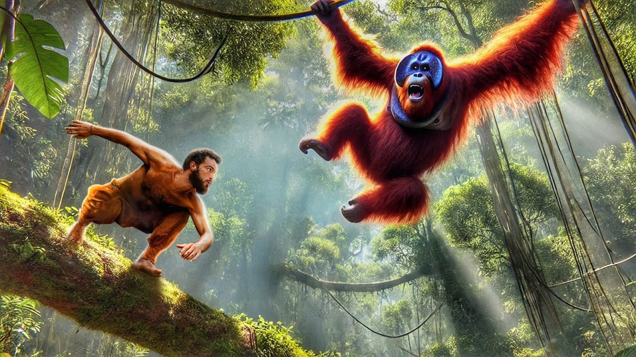 Je Grimpe avec un Orang-outan Géant