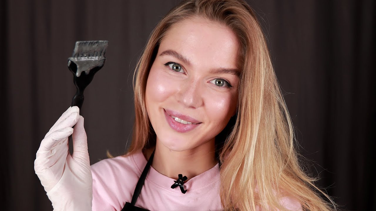 ASMR Cutting & Coloring Your Hair.  Hairdresser RP, Personal Attention