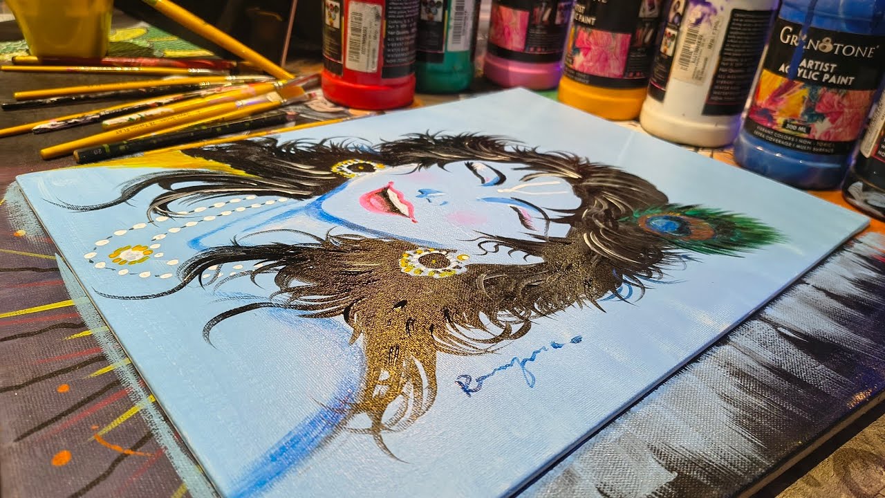 Lord Krishna Drawing 😍 / easy step by step tutorial 