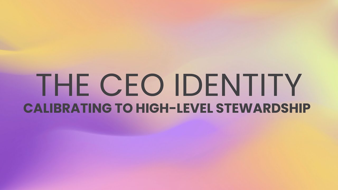 THE CEO IDENTITY | CALIBRATING TO HIGH-LEVEL STEWARDSHIP