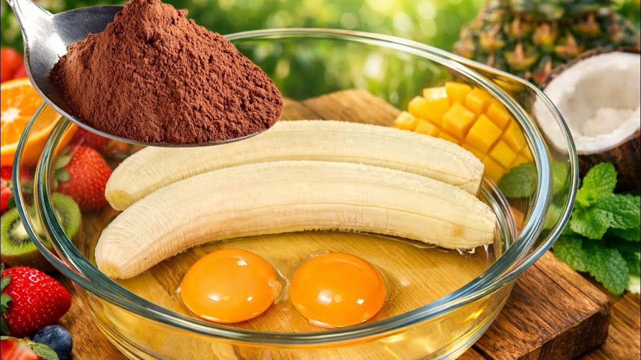 Schokodessert ohne Zucker & ohne Mehl – nur 4 Zutaten! 😍