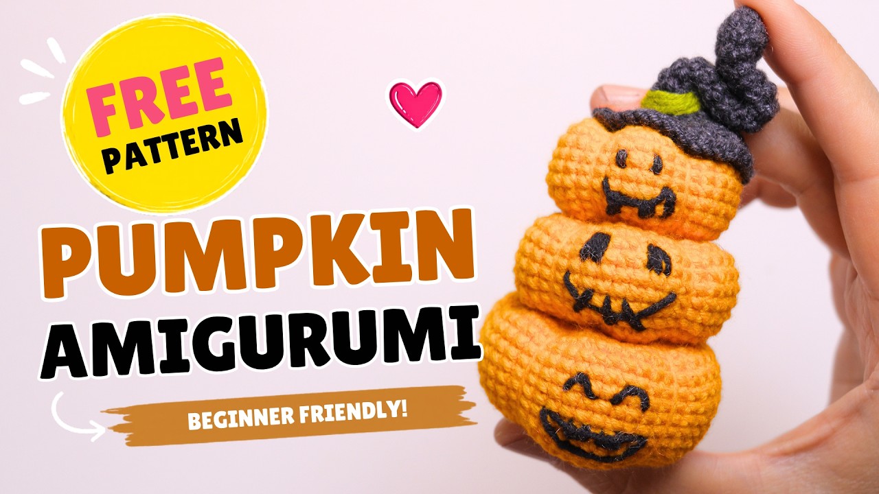 FULL Free pumpkin crochet pattern, low sew autumn or Halloween project, DIY - Part 1