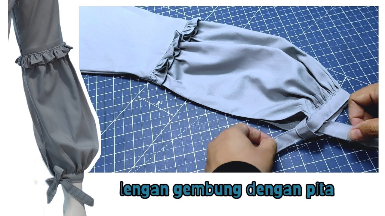 membuat lengan gembung dengan pita