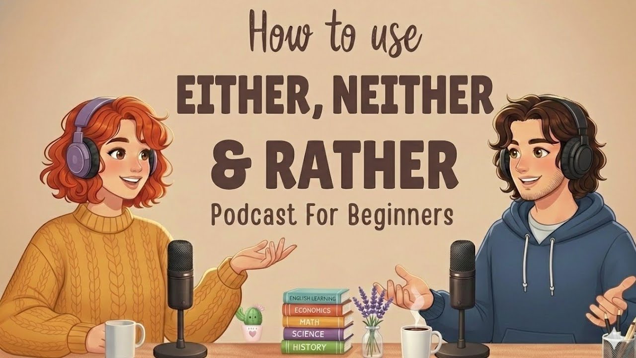 How to Use Either, Neither, Rather | Real English Conversation | Beginner Practice