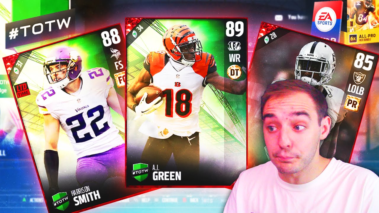 Madden 17 Ultimate Team TOTW MONSTERS! AJ GREEN LOOKS NASTY!