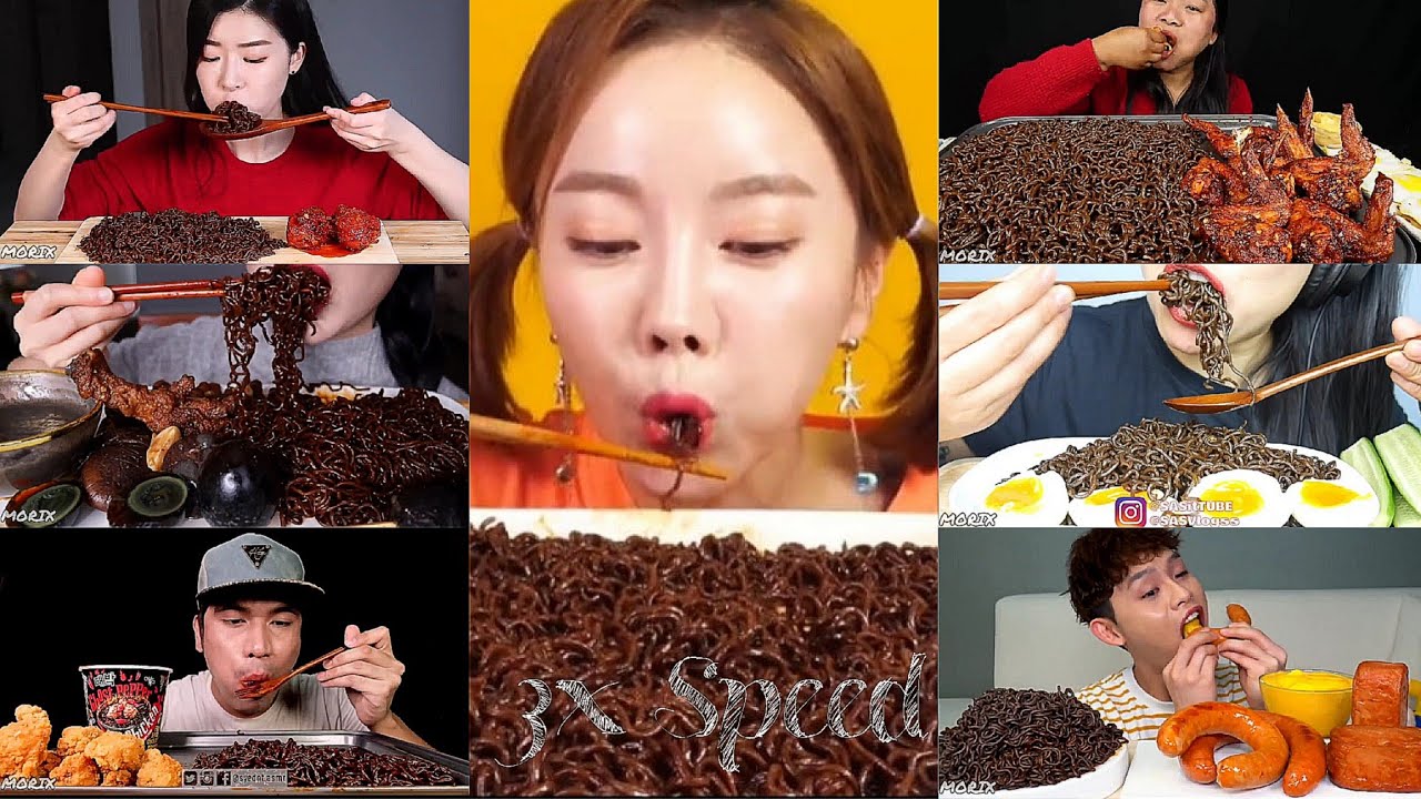 Asmr Spicy Ghost Pepper Noodles|ASMR X3 Speed| Ultra Fast No Talking| Only Bites| Asmr Compilation 