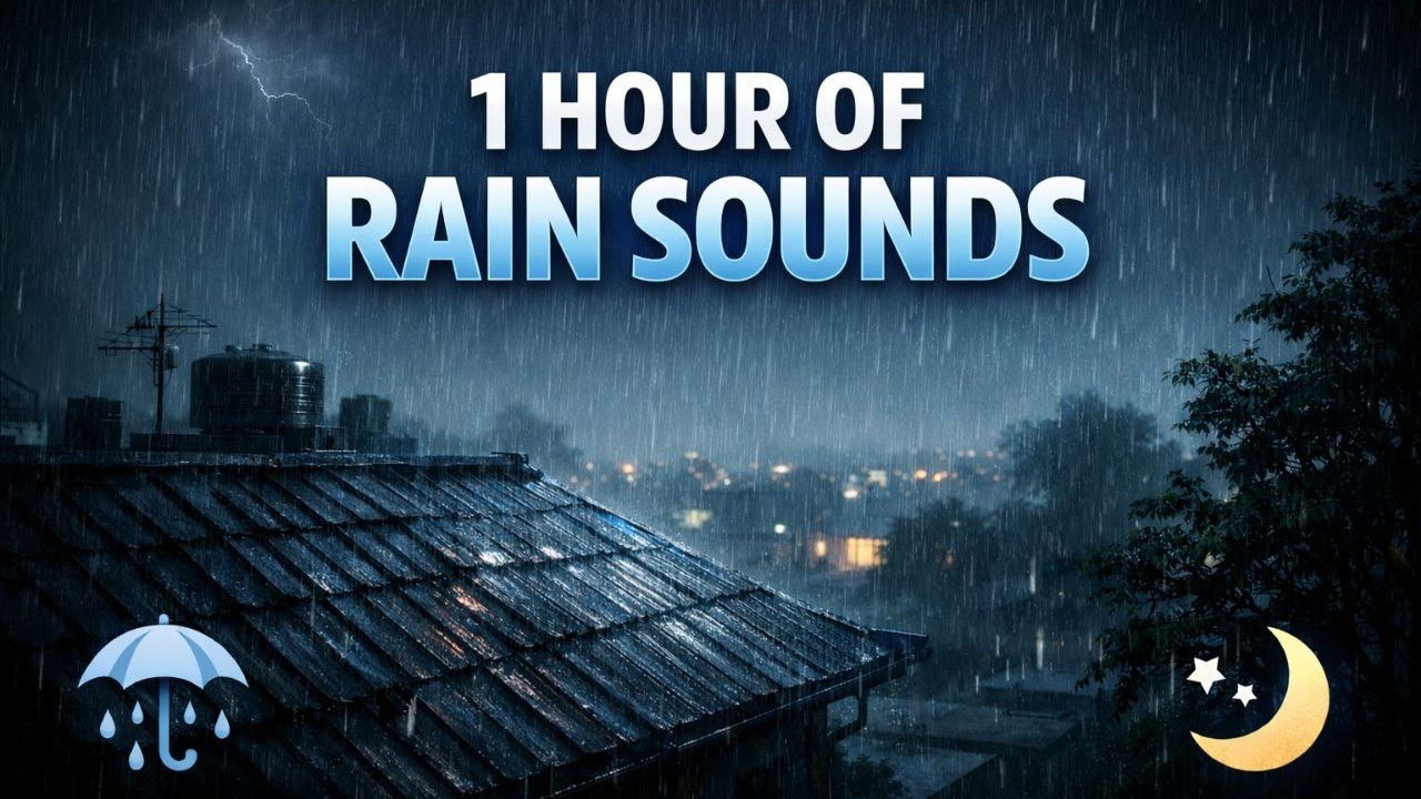 1 Hour Rain Sound 🌧️ | Heavy Rain for Deep Sleep, Study & Relax | Black Screen