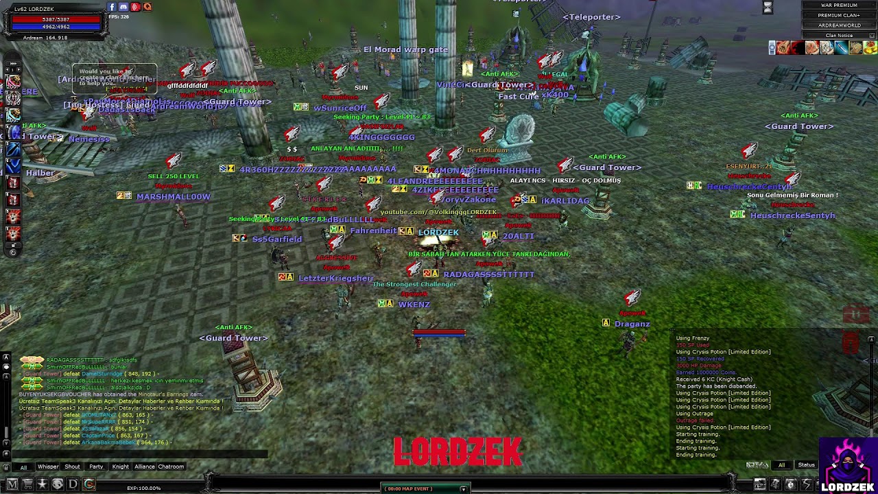 LORDZEK MELEE  PK 📢   PK 🔥62/1 Pk ServerTrailer #ardreamworld  PK  !🥇 ️#knightonline
