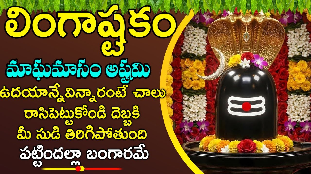 లింగాష్టకం ఉదయాన్నే వింటే మీ ఏలినాటి శని పోయిపట్టిందల్లా బంగారమే అన్ని శుభలే జరుగుతాయి| Lingashtakam