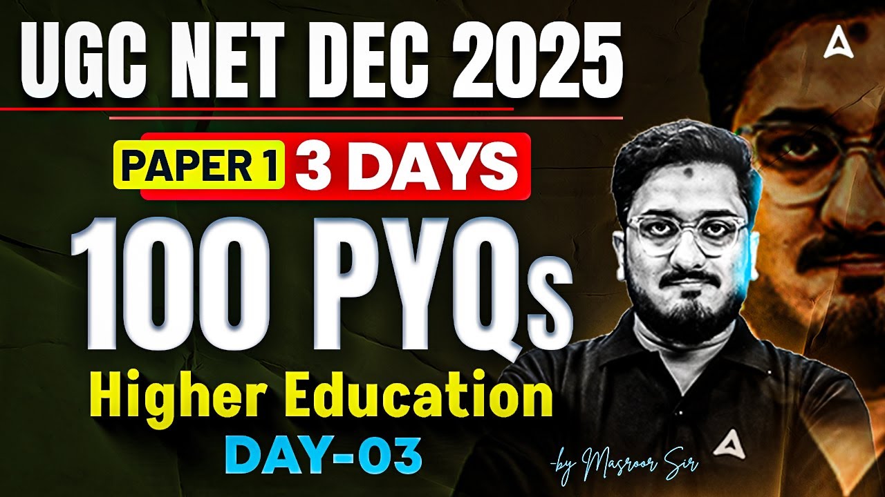 UGC NET Paper 1 | Higher Education System UGC NET Paper 1 | Higher Education PYQ's By Masroor Sir