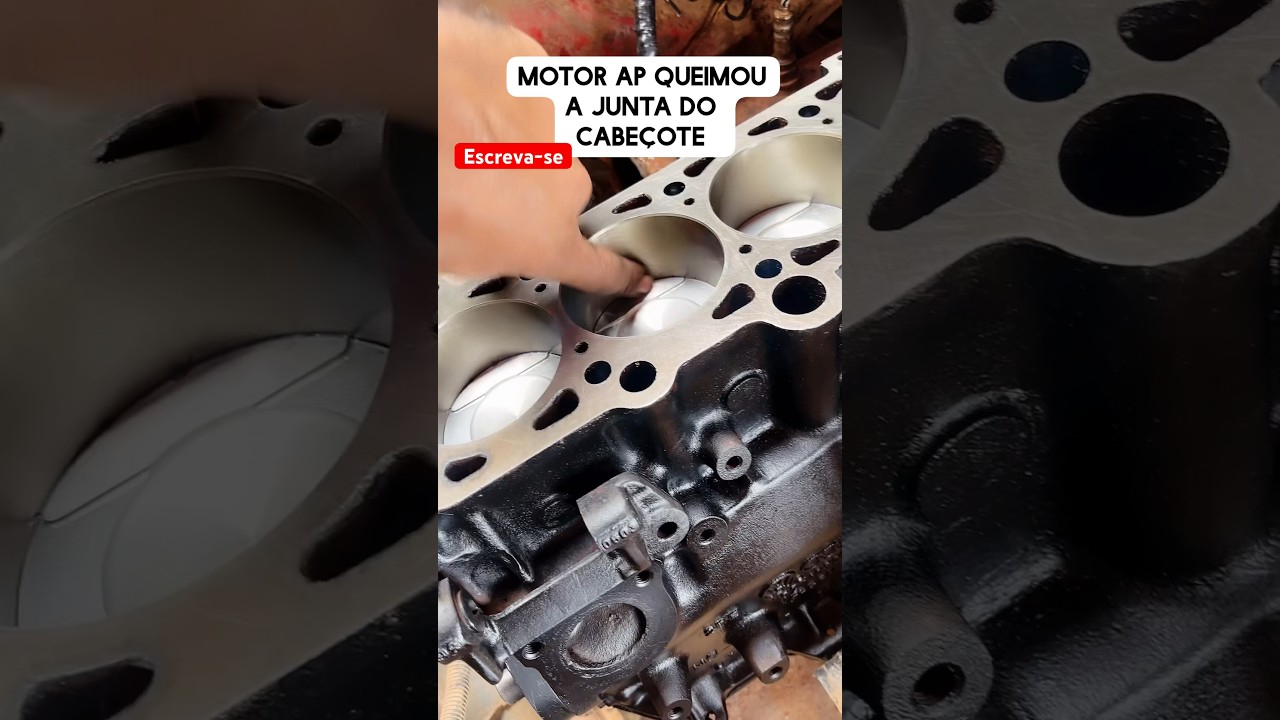 Motor ap 1.6 junta do cabe&ccedil;ote queimada #revisao #motor #ap #revisao #junta #carro #cabe&ccedil;ote