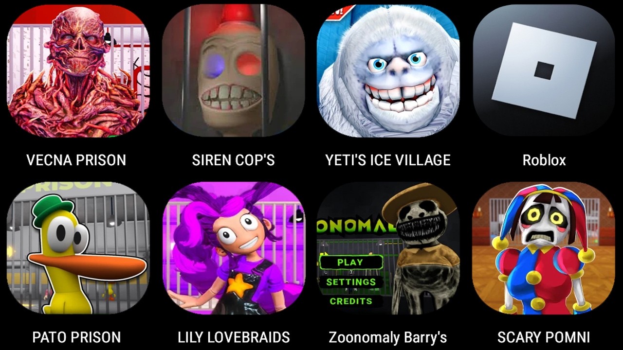 VECNA PRISON,SIREN COP'S PRISON,YETI'S ICE VILLAGE,PATO PRISON,LILY LOVEBRAIDS,ZOONOMALY BARRY'S...