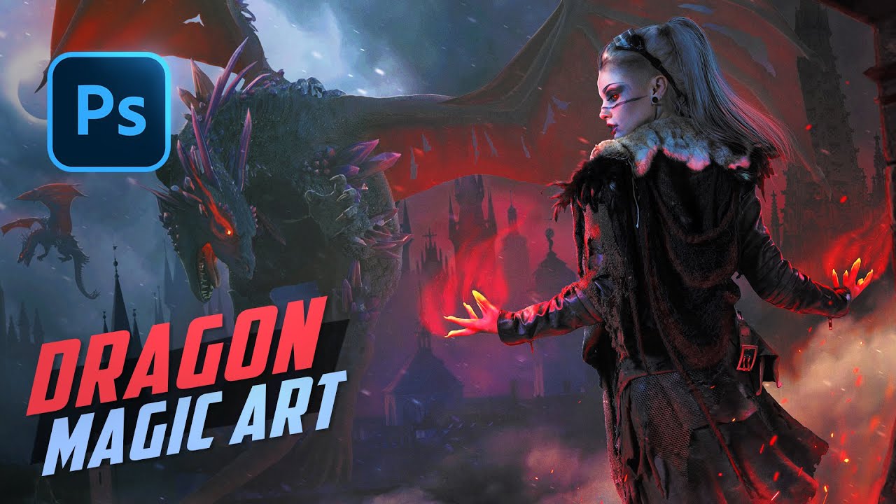Create EPIC DRAGON Art in Photoshop | FREE STOCKS!