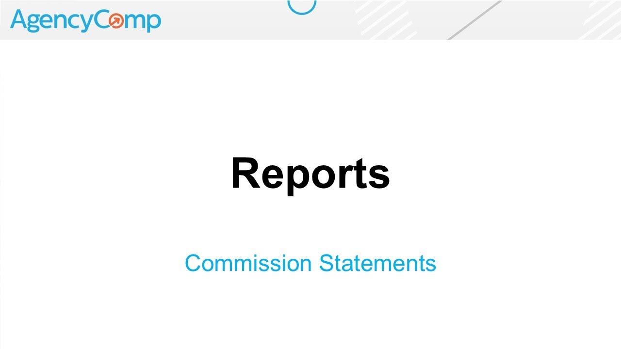 Commission Statement Report