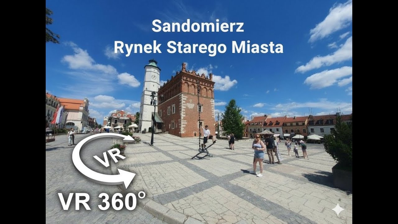 Sandomierz, Stare Miasto 07.2025 | Spacer po rynku | 360° Video VR | Insta360 X4 4K