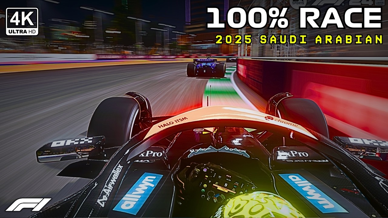 Lando Norris 100% Race in McLaren MCL39 - 2025 Saudi Arabian GP | F1 25 Mod Realistic Gameplay
