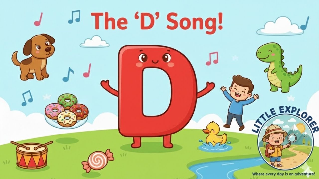 The Letter D Song! 🥁 | Alphabet Rhymes for Kids | Learn Words Starting with D