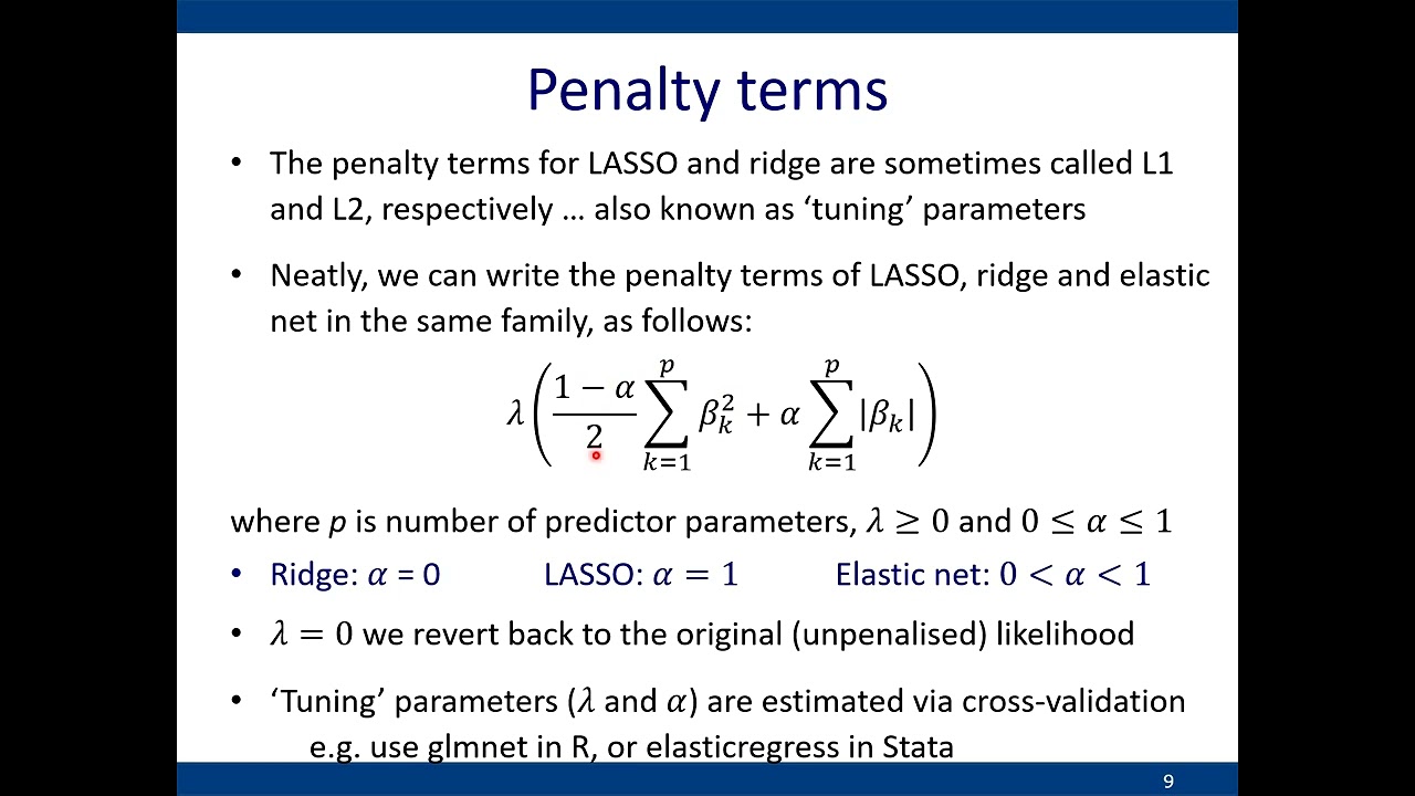 Lecture 8 (pre-recorded): Penalised regression & stability checks